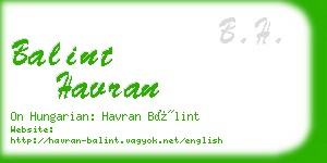 balint havran business card